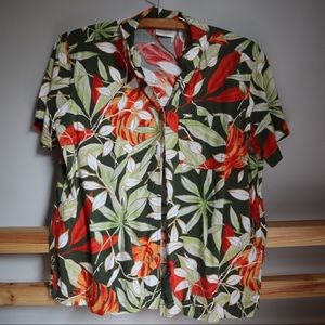 ERIKA PETITE Tropical Pattern Blouse